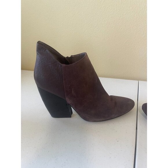Crown Vintage Naydine Womens Boots Size 11 Tan Suede Ankle Booties dark plum - Picture 15 of 16